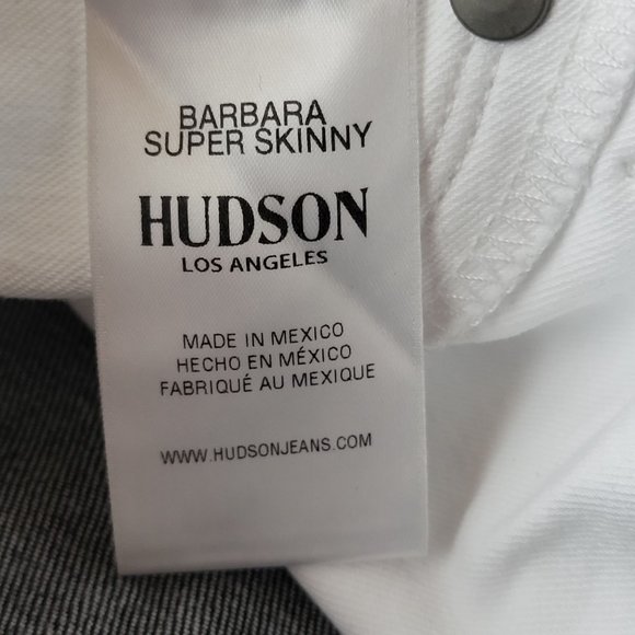 Hudson Women's Barbara Super Skinny Black and White Two-Tone Denim Jeans Size 28 - Picture 9 of 14